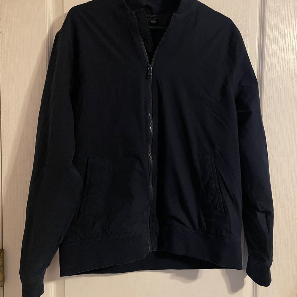 Banana Republic Dark Blue Bomber Jacket Large Preppy Classic Heritage Outdoor